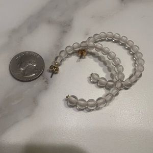 Anthropologie clear beaded hoop earrings.